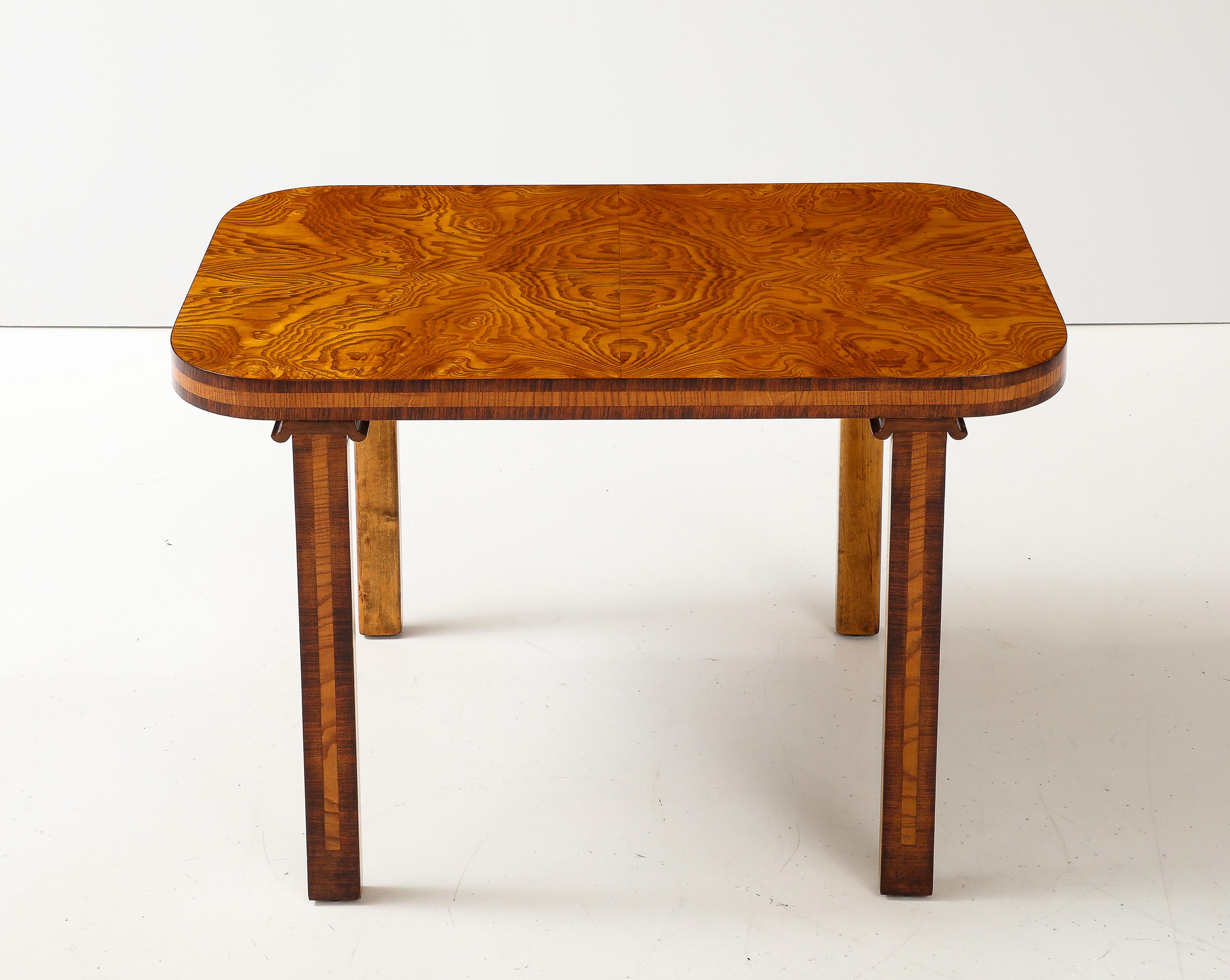 A Swedish Reiners Mjolby Elmroot and Palisander Side Table, Circa 1938 For Sale 3