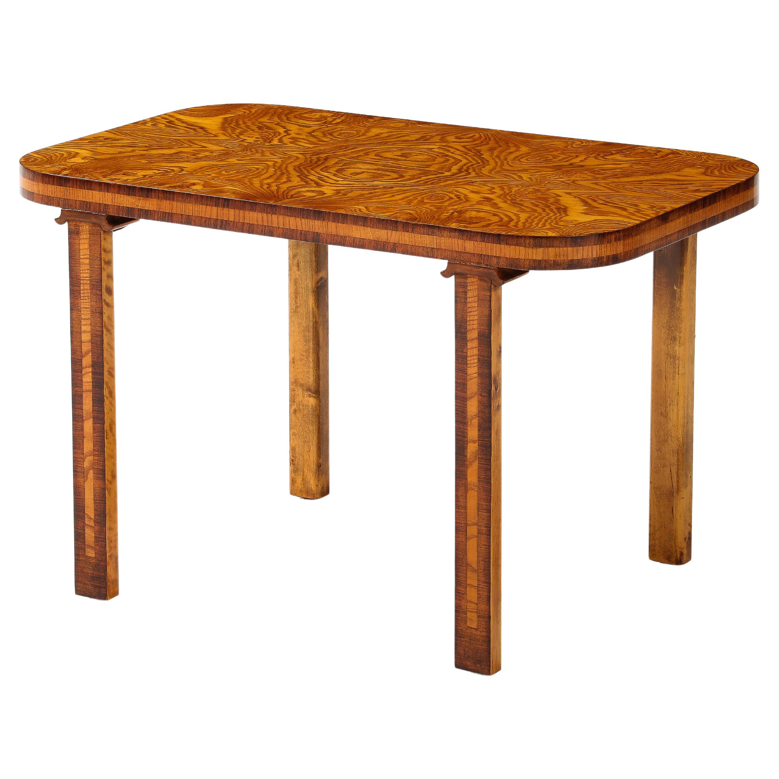Beistelltisch aus schwedischen Reiners Mjolby Elmroot und Palisander, um 1938
