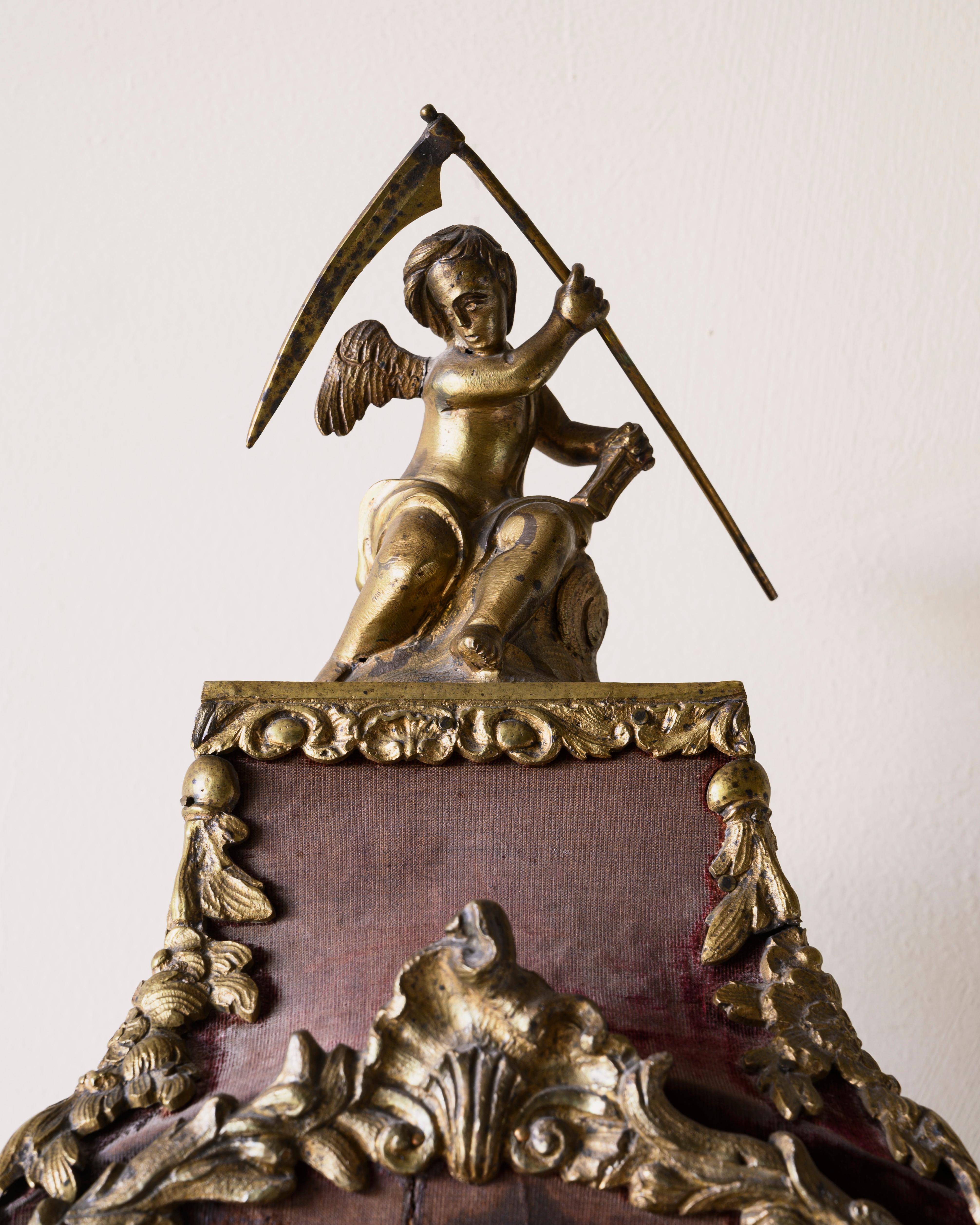 Bronze Swedish Rococo Table Clock Signed by Augustin Bourdillon