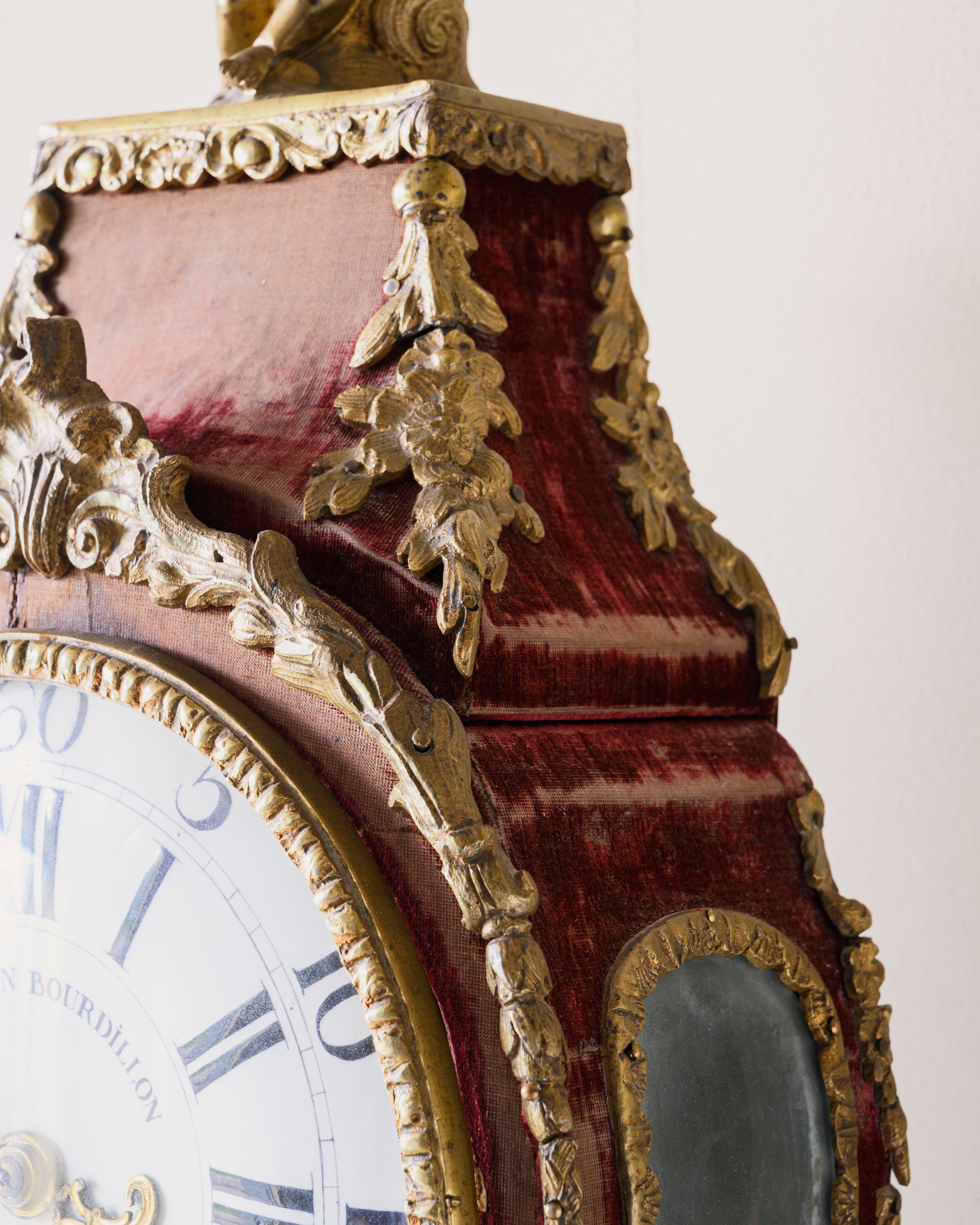 Swedish Rococo Table Clock Signed by Augustin Bourdillon 3