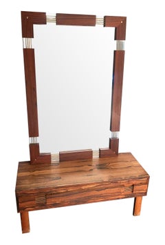 Swedish Rosewood Chest of Drawers / Low Dressing Table with Wall Mirror
