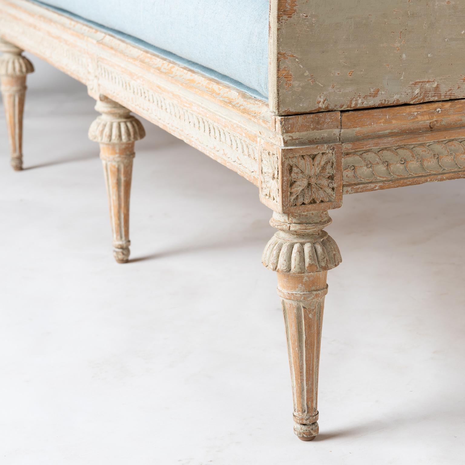 Wood Swedish, Signed, Gustavian Period “Trågsoffa” from Stockholm, circa 1790