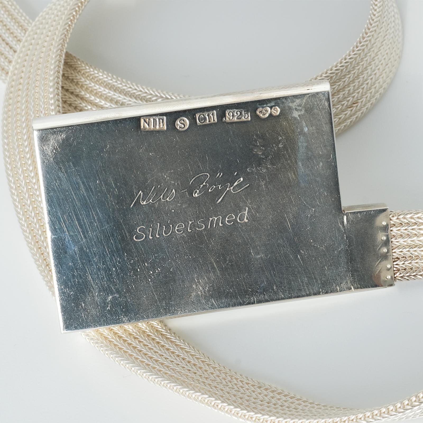 Swedish Silver Necklace Made Made 2001 For Sale 1