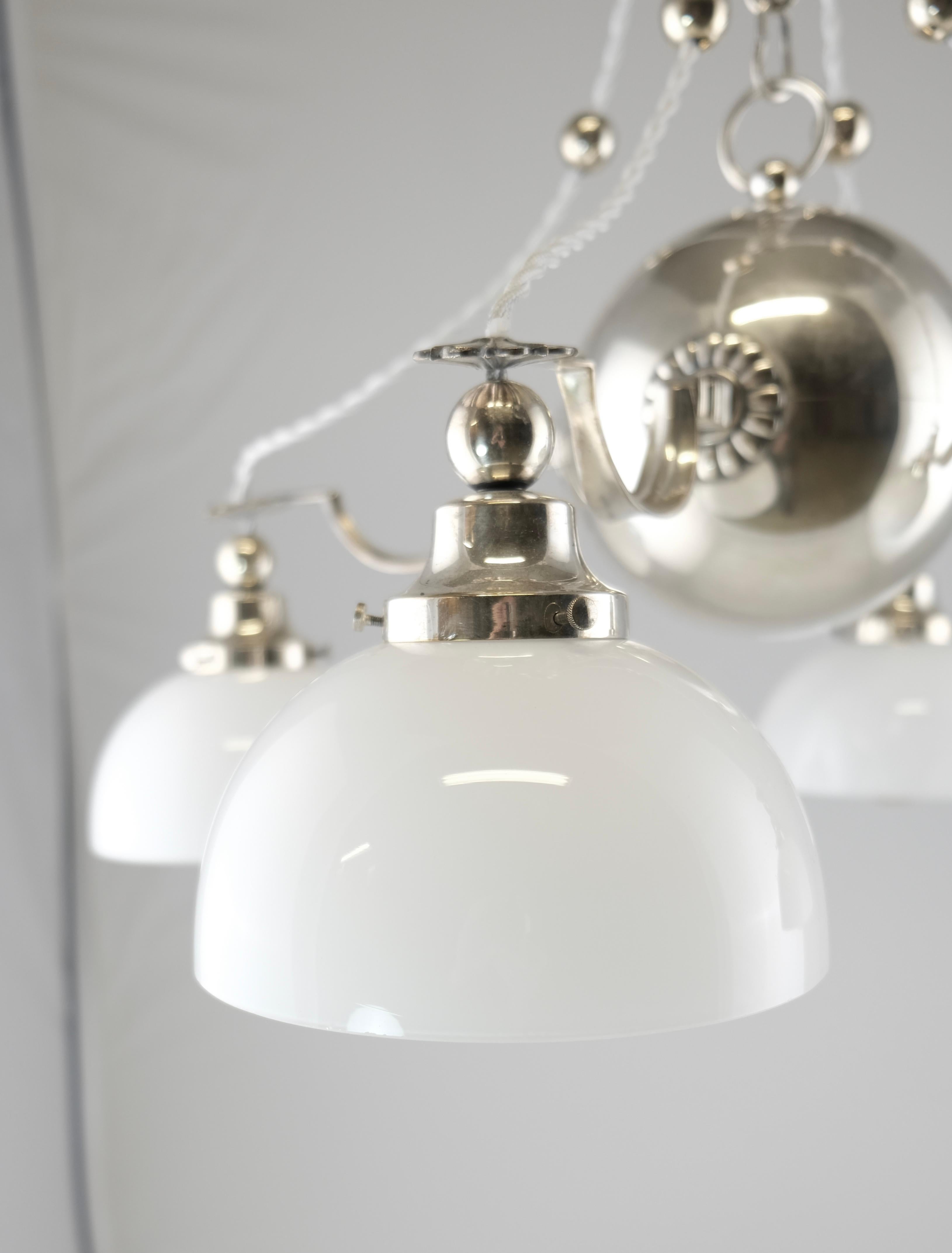 Swedish Silvered 4-Light Art Deco Lamp Made Around 1930 In Good Condition In Stockholm, SE