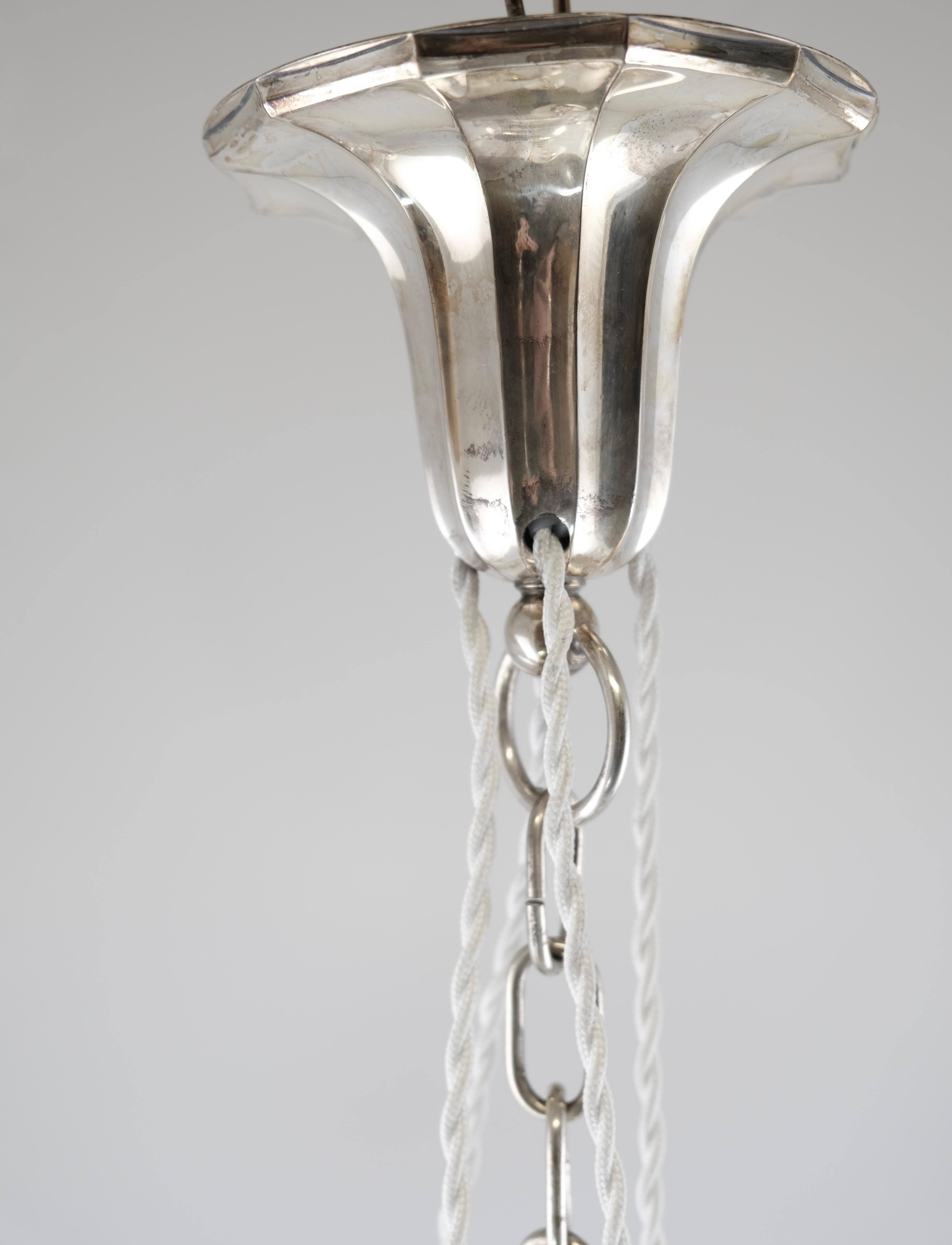 Swedish Silvered 4-Light Art Deco Lamp Made Around 1930 1