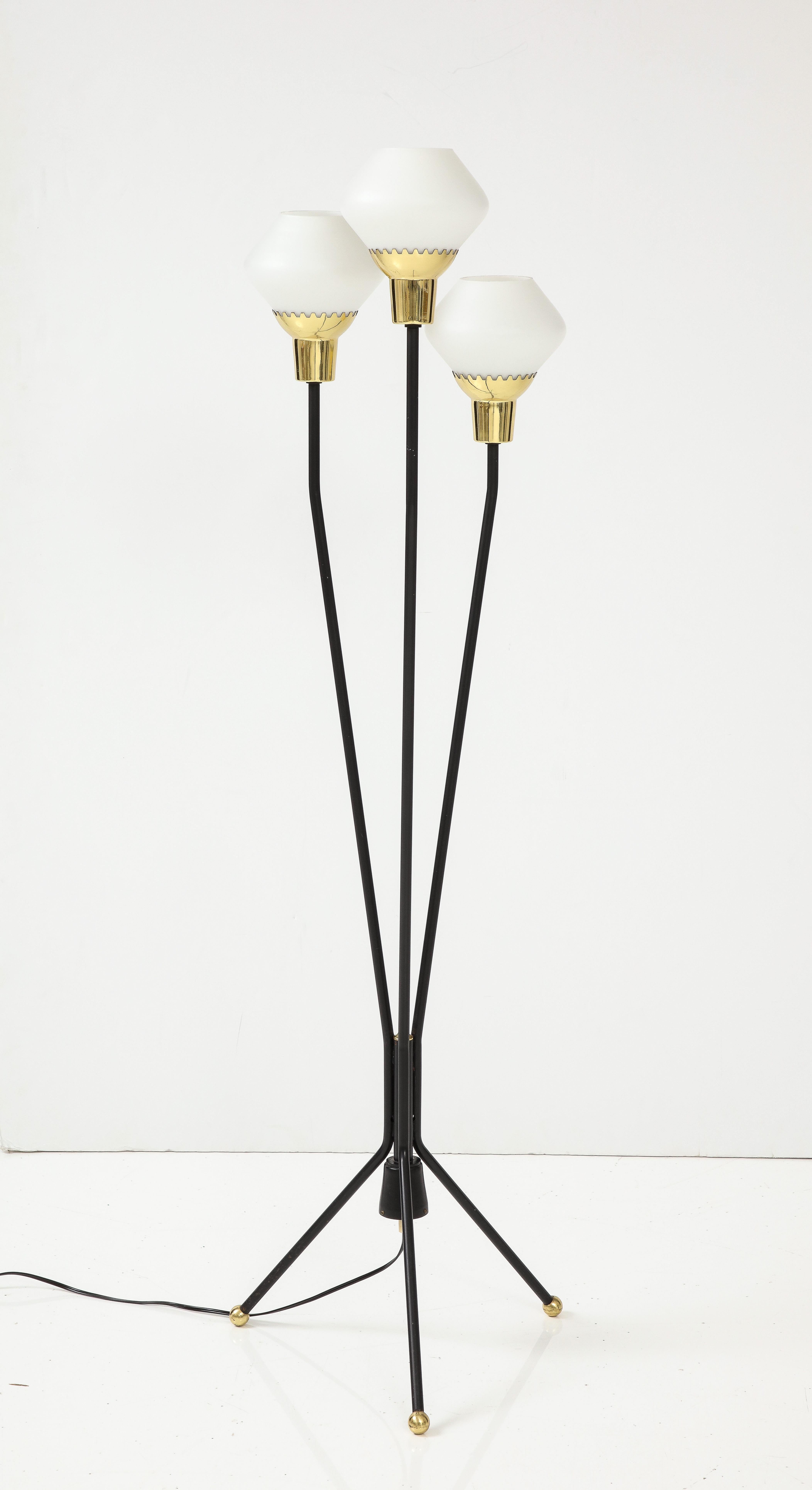 Swedish Three Branch Floor Lamp, circa 1940s For Sale 4