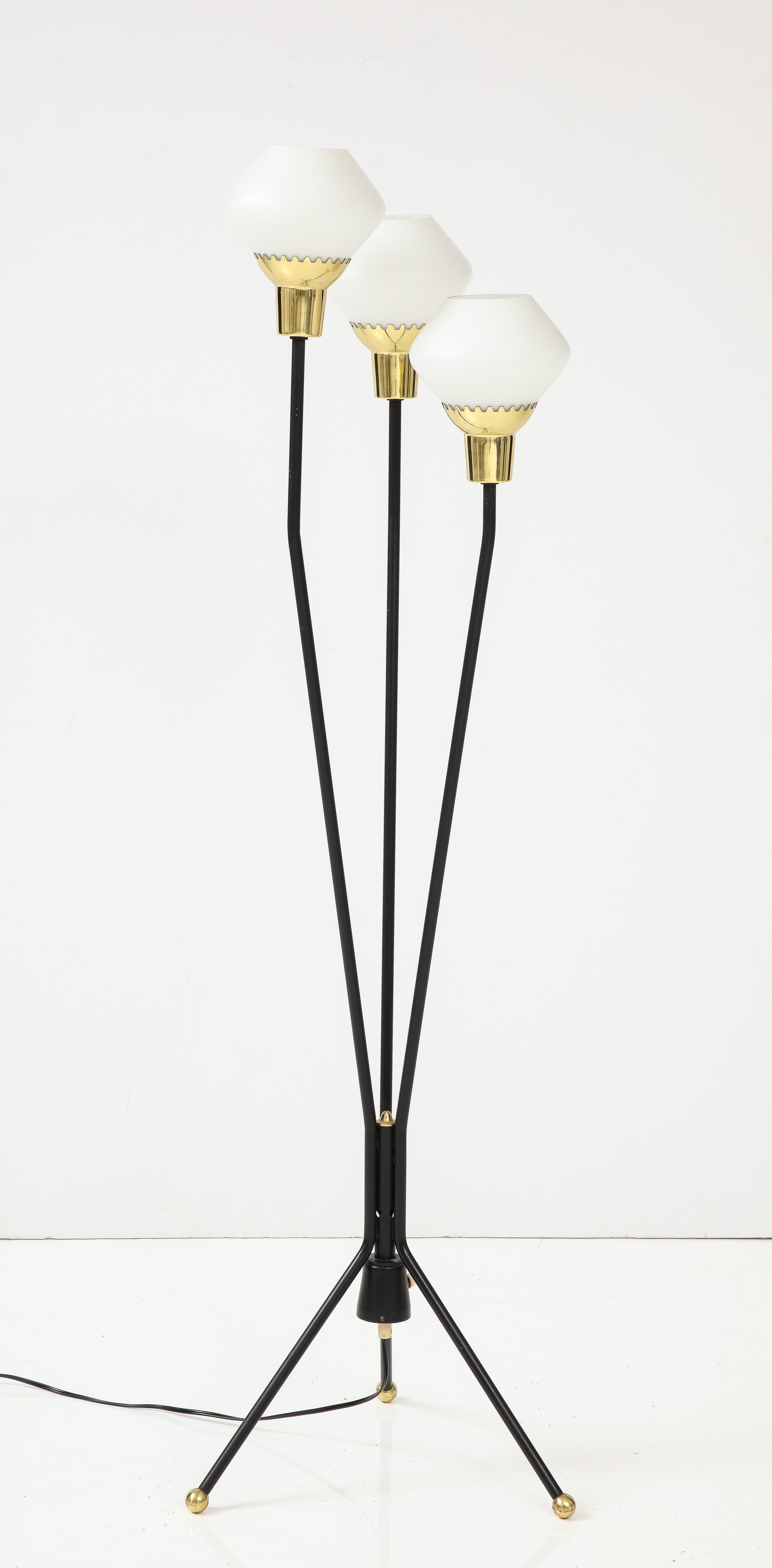 Swedish Three Branch Floor Lamp, circa 1940s For Sale 1