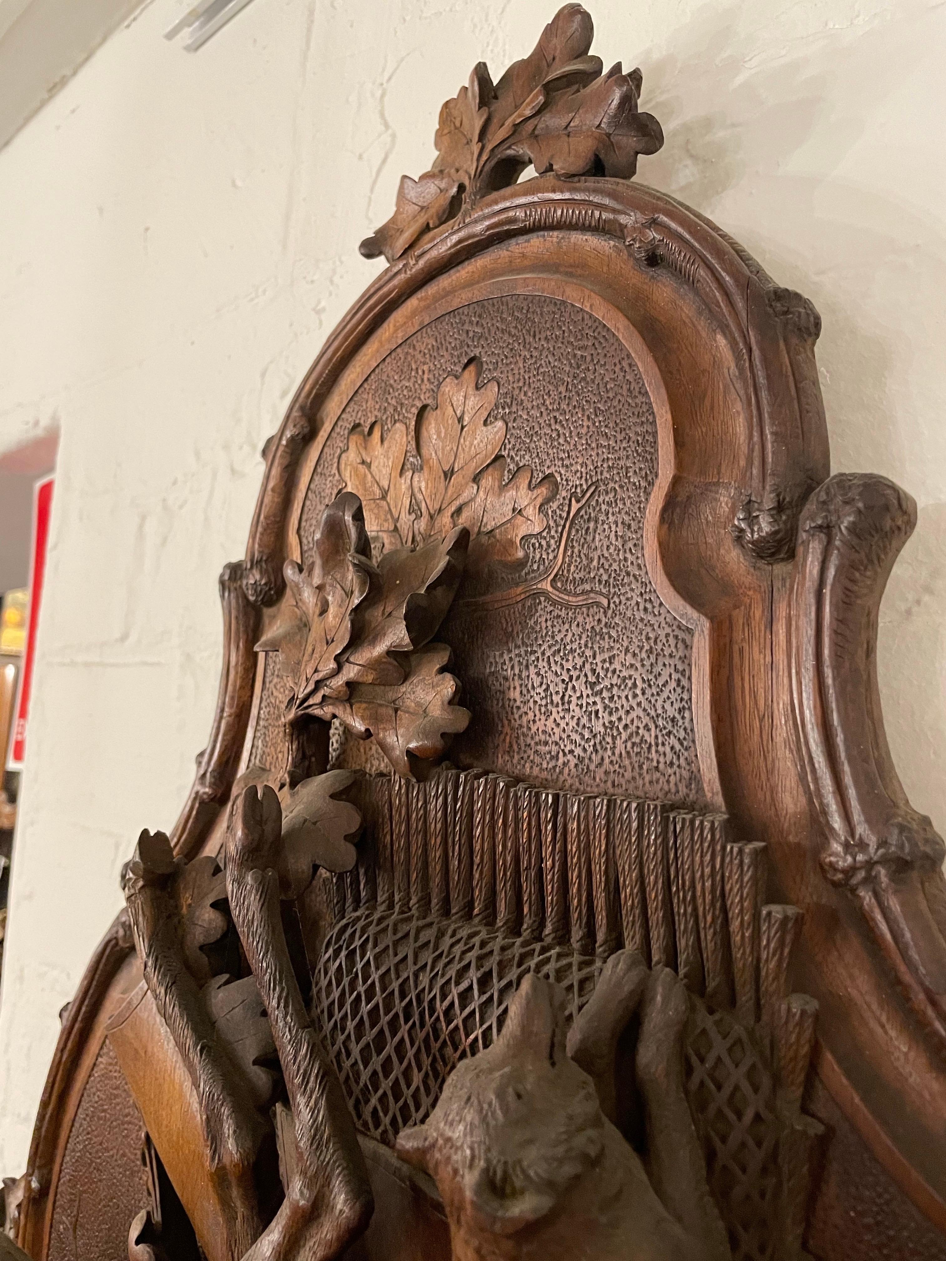 Hand-Carved A Swiss Carved Black Forest Hunting Wall Plaque, Early 20th Century For Sale
