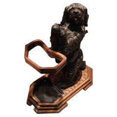 A Swiss Carved Black Forest Umbrella Stand, Linden Wood, Circa 1890.
