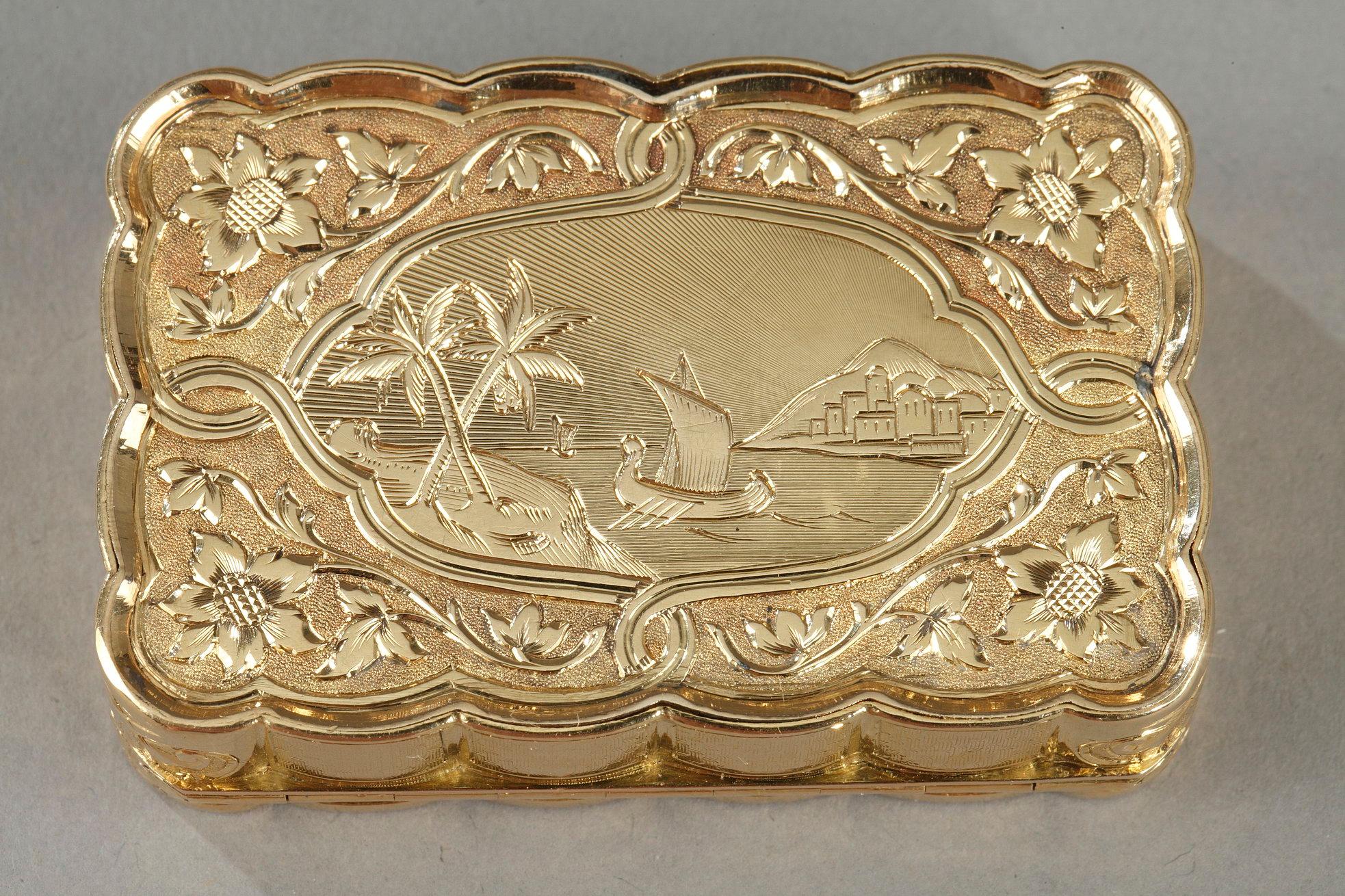 Schweizer Schnupftabakdose aus emailliertem Gold für den orientalischen Markt, ca. 1820-1830 im Angebot 1