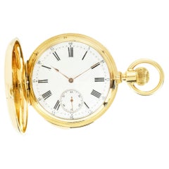 A Swiss Heavy Gold Hunter Keyless Quarter Repeater C1890