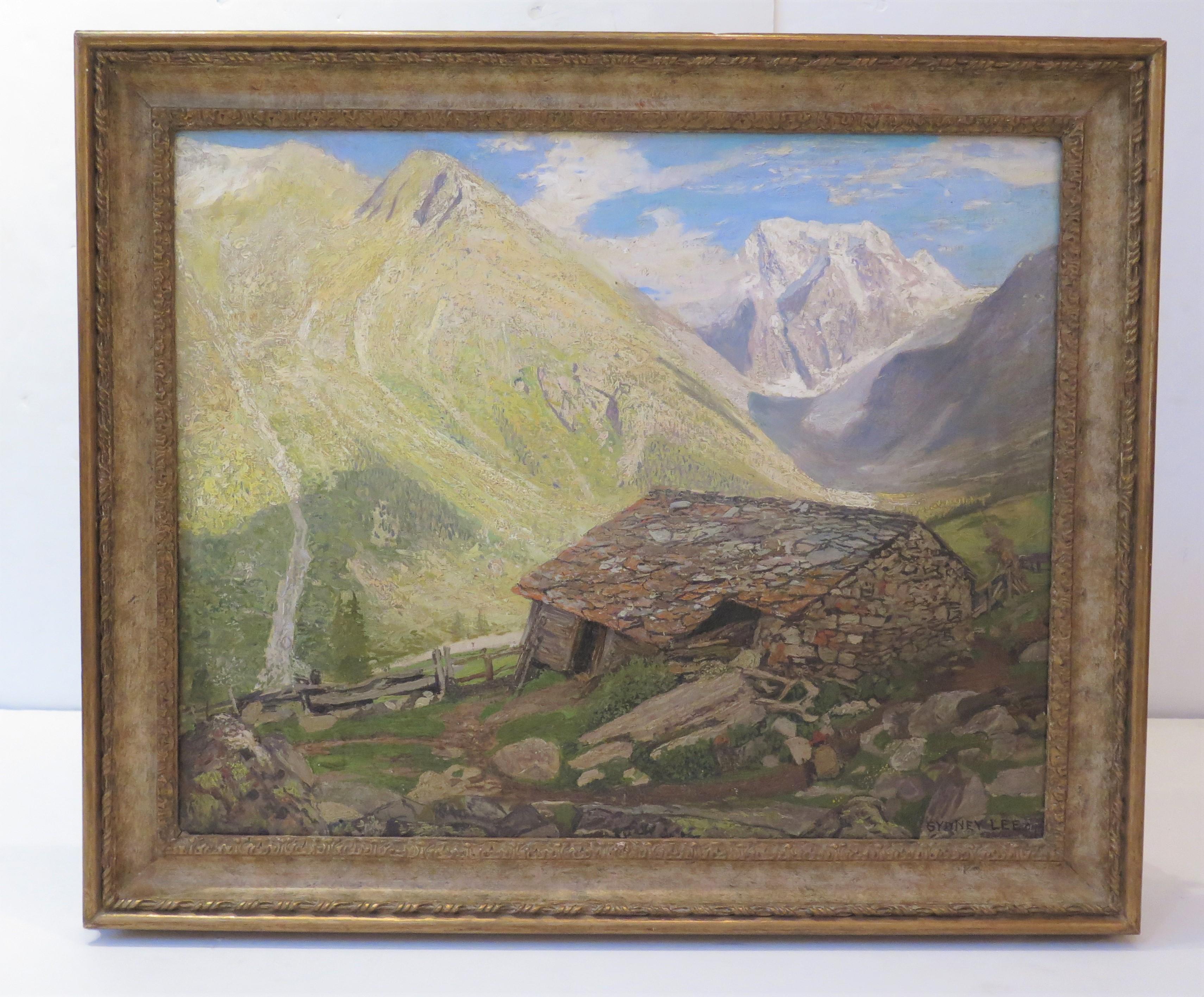 A Swiss Mountain Landscape by Sydney Lee (English, 1866-1949) For Sale 6