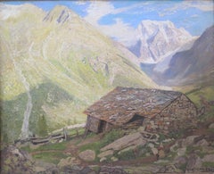 A Swiss Mountain Landscape by Sydney Lee (English, 1866-1949)