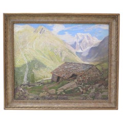 Paesaggio montano svizzero di Sydney Lee (inglese, 1866-1949)