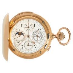 Schweizer Perpetual Minute Repeater Chronograph Full Hunter Taschenuhr C1900, Schweizer Full Hunter