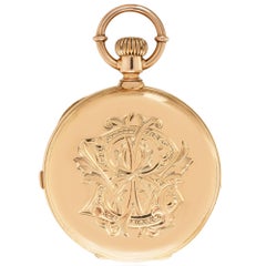 A Swiss Rose Gold Hunter Chronograph C1890