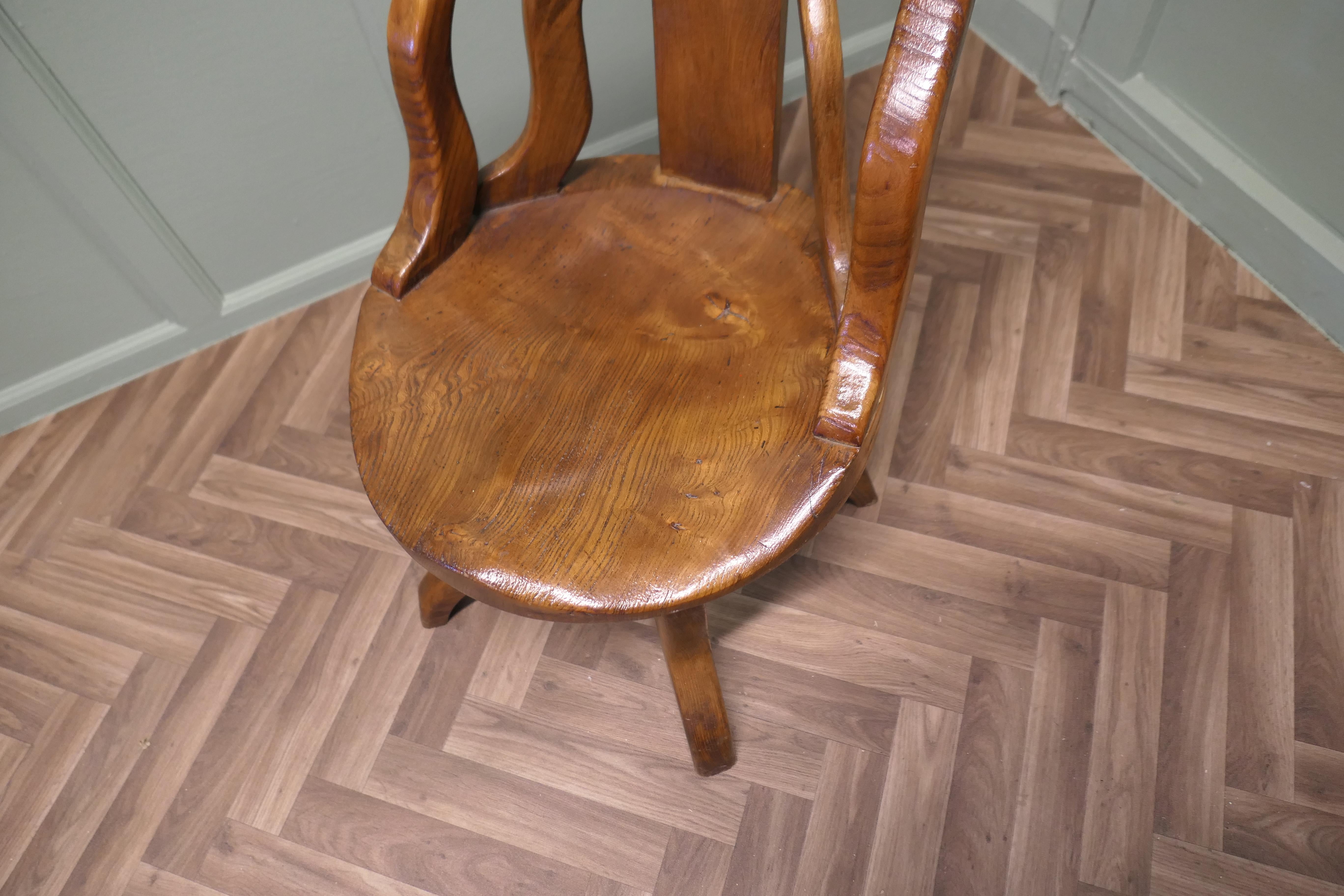 Mid-20th Century A Swivelling Elm Office Chair or Desk Chair   T For Sale