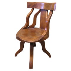 A Swivelling Elm Office Chair or Desk Chair   T