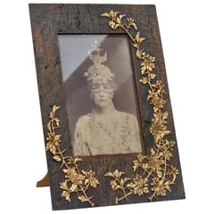 Symbolist Art Nouveau Picture Frame and Sarah Bernhardt Photography, circa 1890