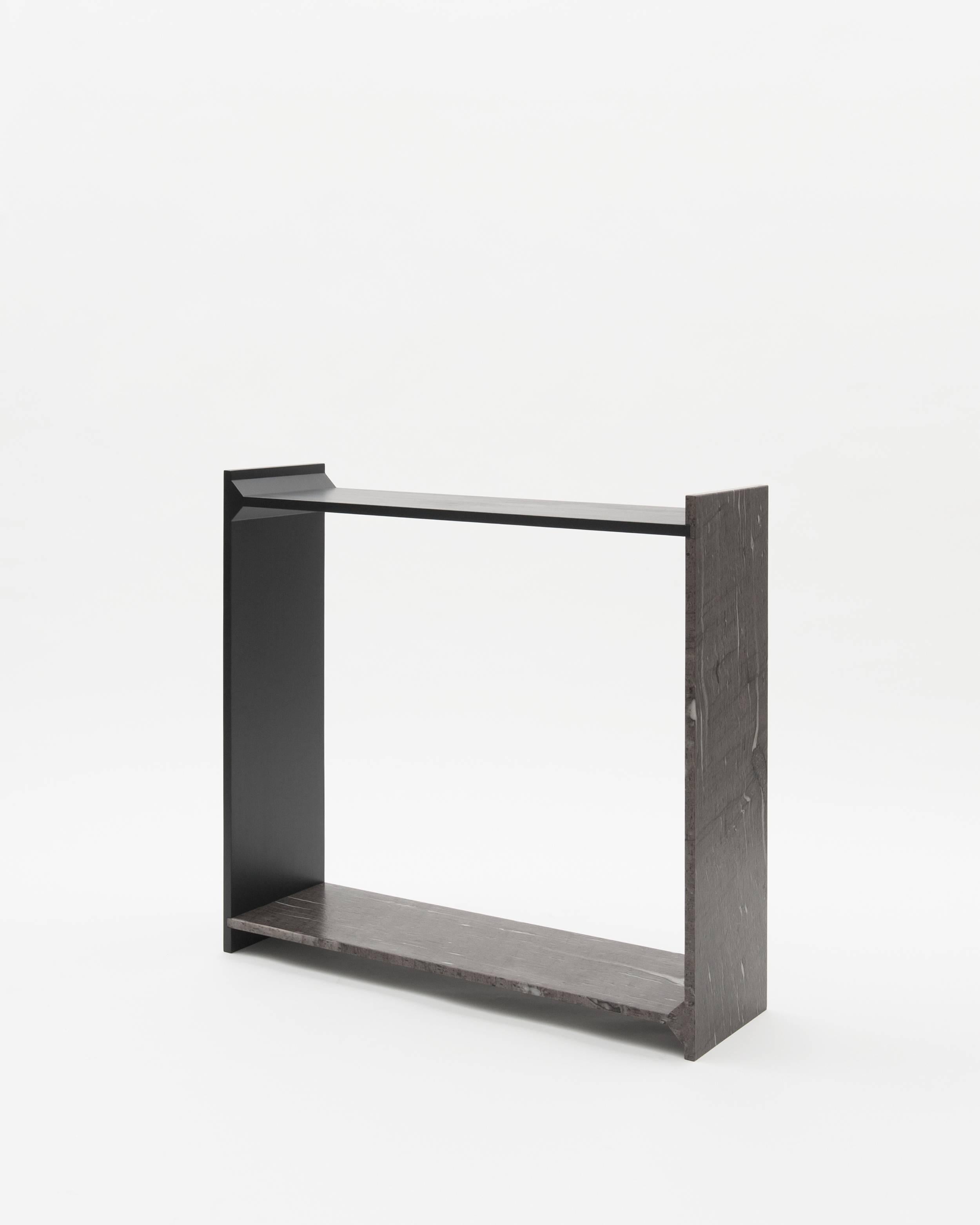Contemporary A-Symmetry, Brown Marble Console, Frédéric Saulou For Sale