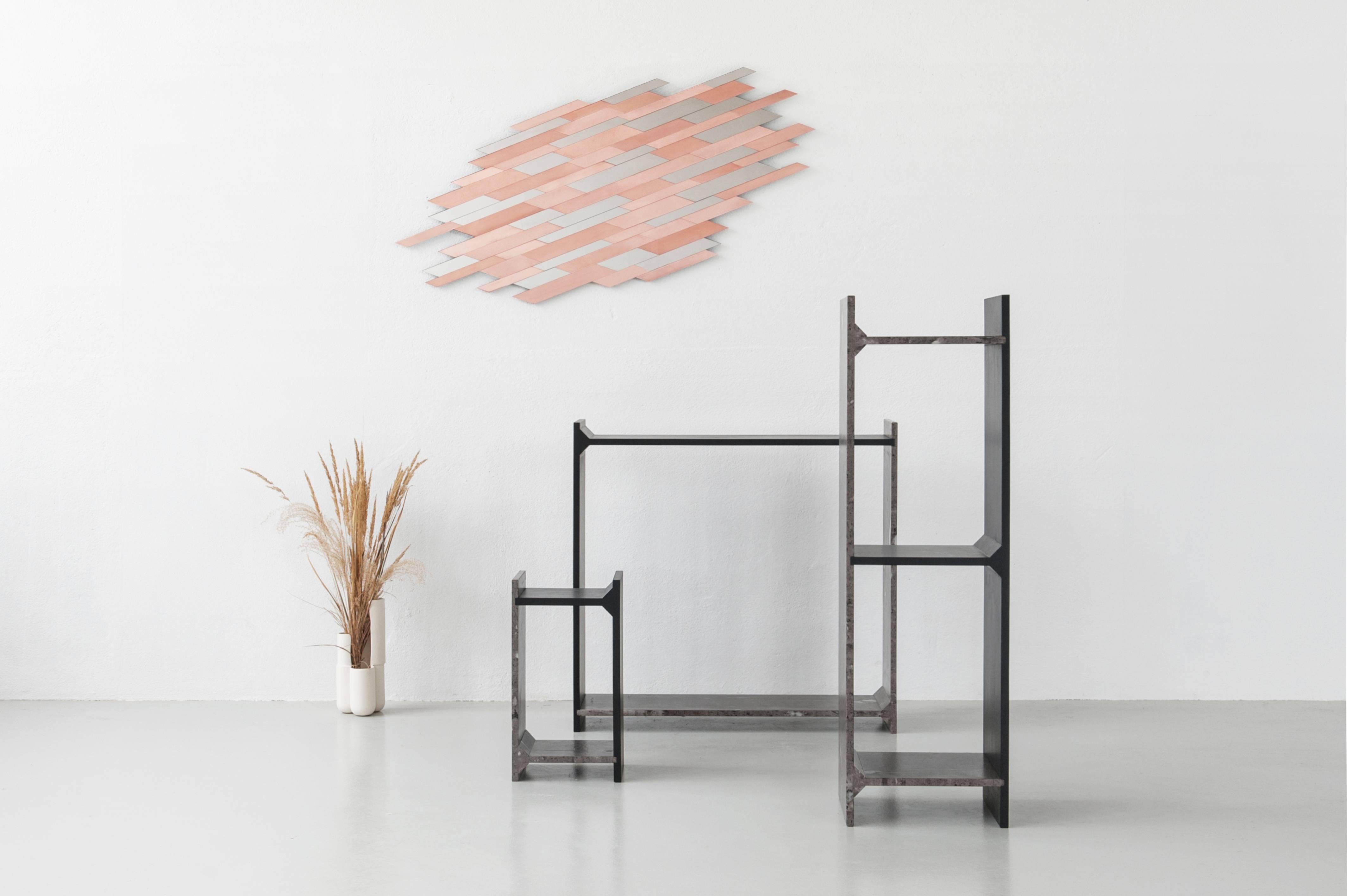 Modern A-Symmetry, Brown Marble Shelf, Frédéric Saulou For Sale