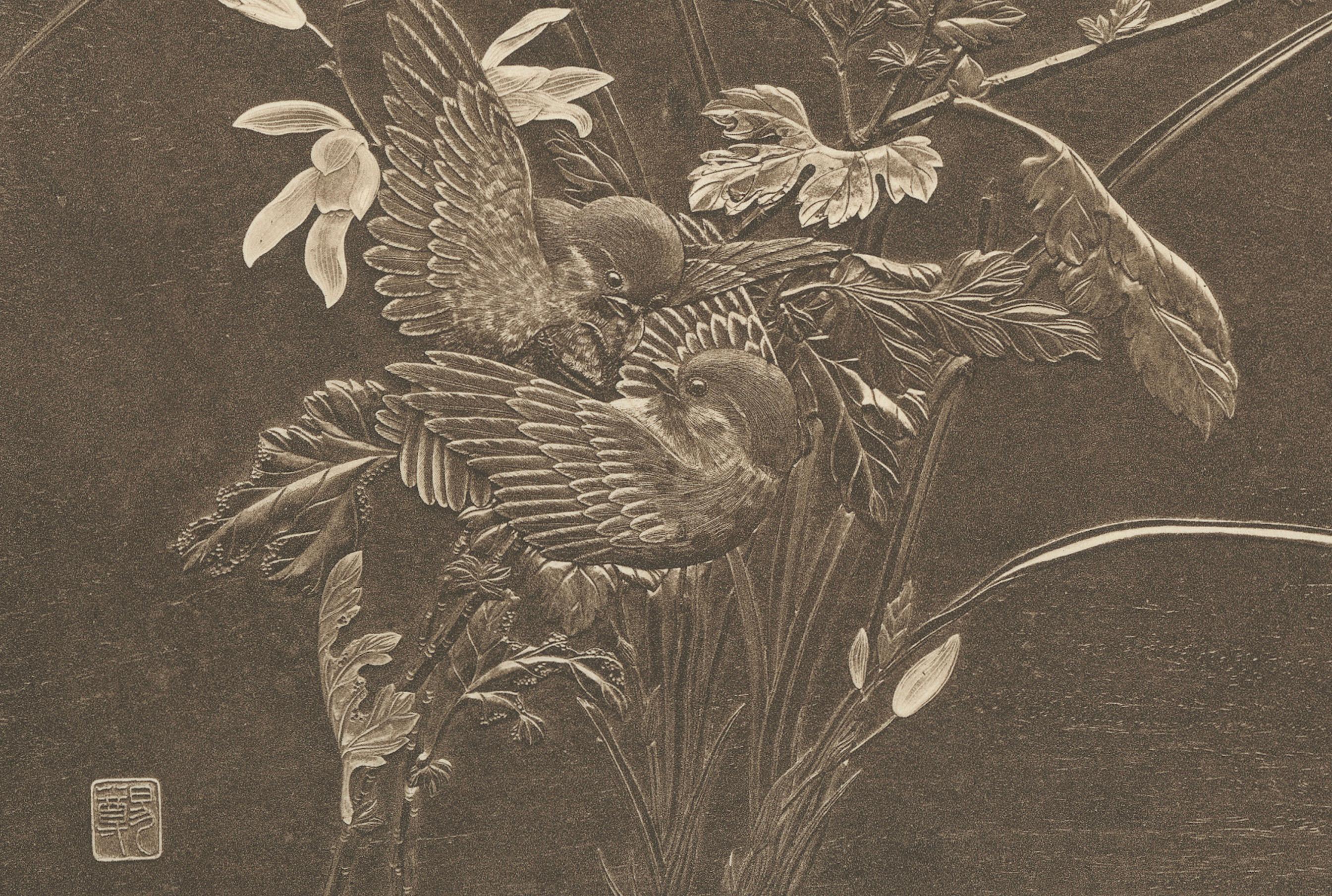 A Symphony of Nature – from Audsley’s Japanese-Inspired Decorative Series, 1884 In Good Condition For Sale In Langweer, NL