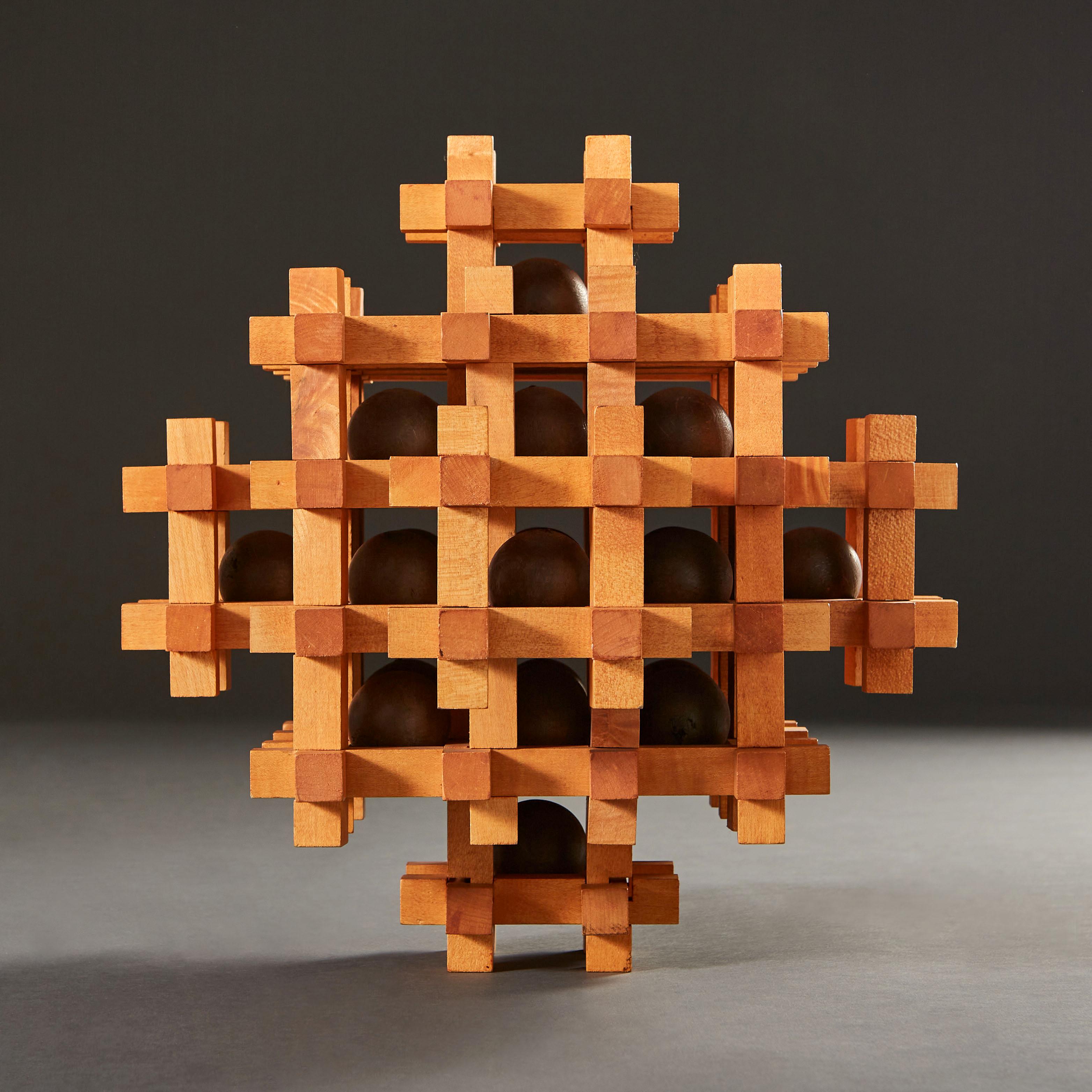 English A Systems Group Kinetic Sculpture in Boxwood as a Lamp