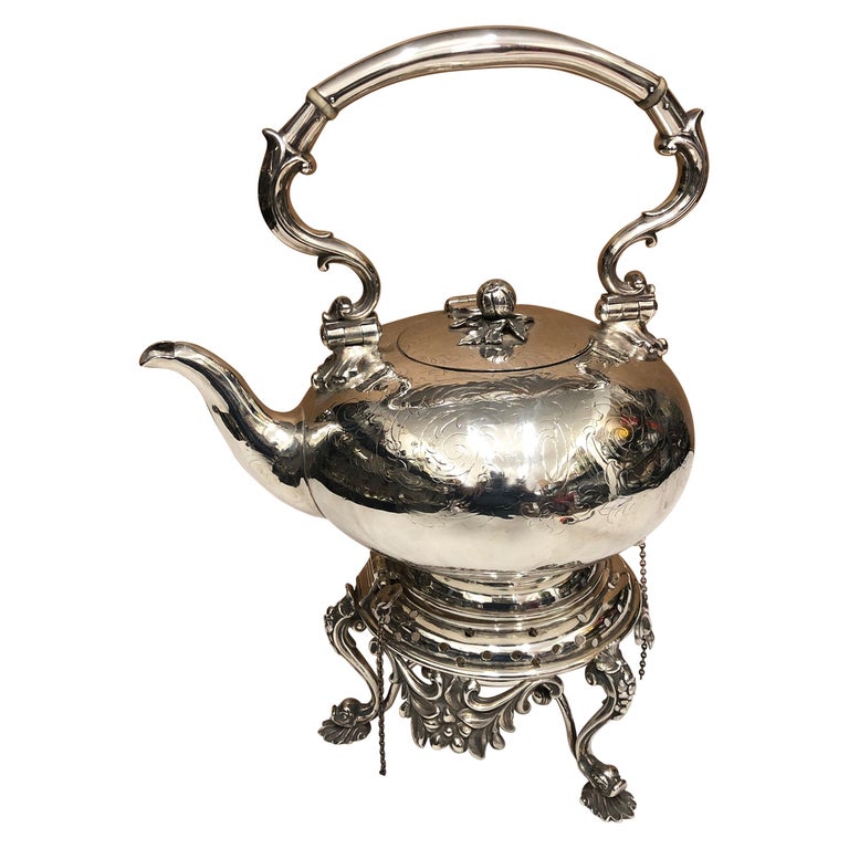 A T. Elkington and Co. Victorian Silver Plated English Kettle, circa