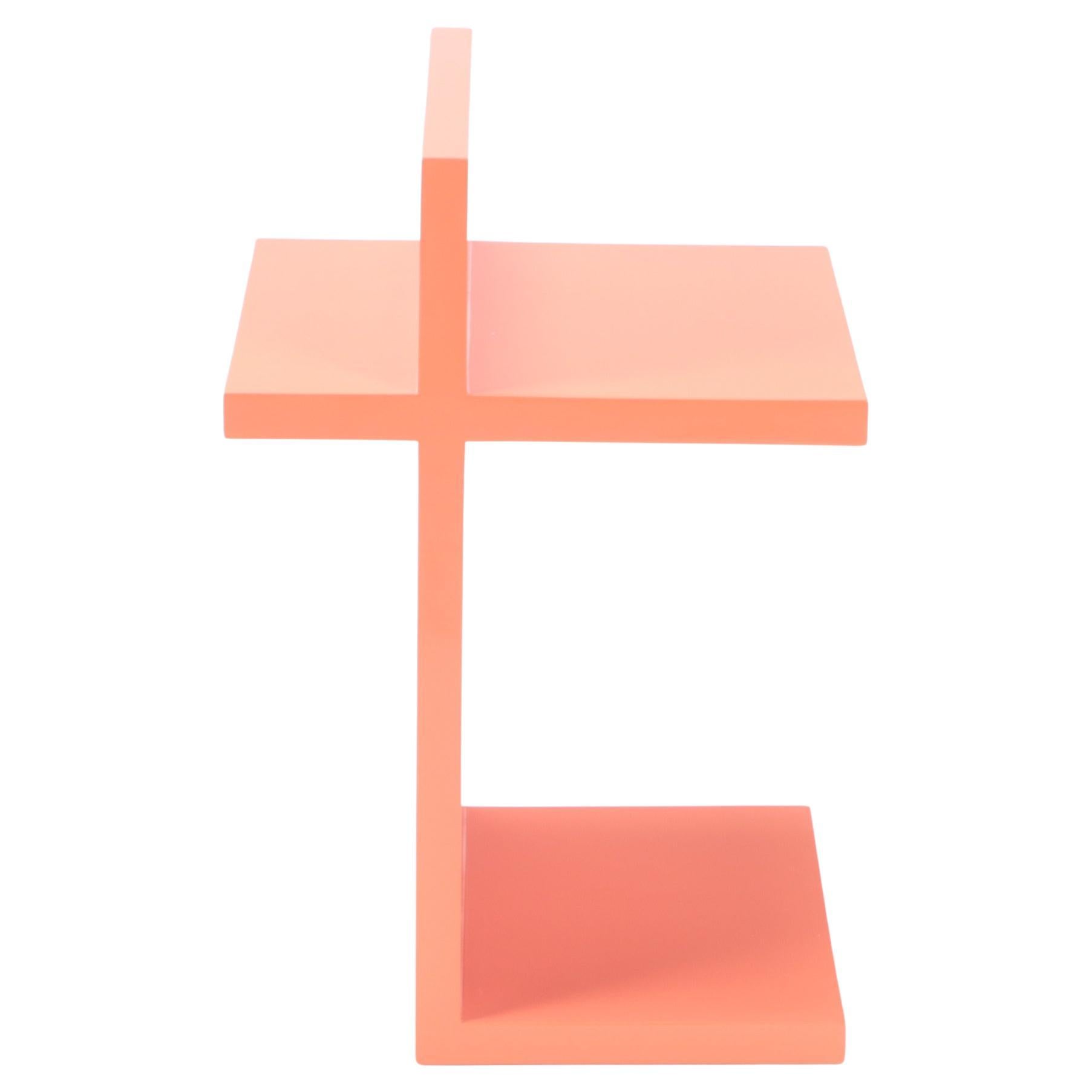 A "t" Orange Lacquered Side Table designed by Maximilian Eicke for Max ID NY