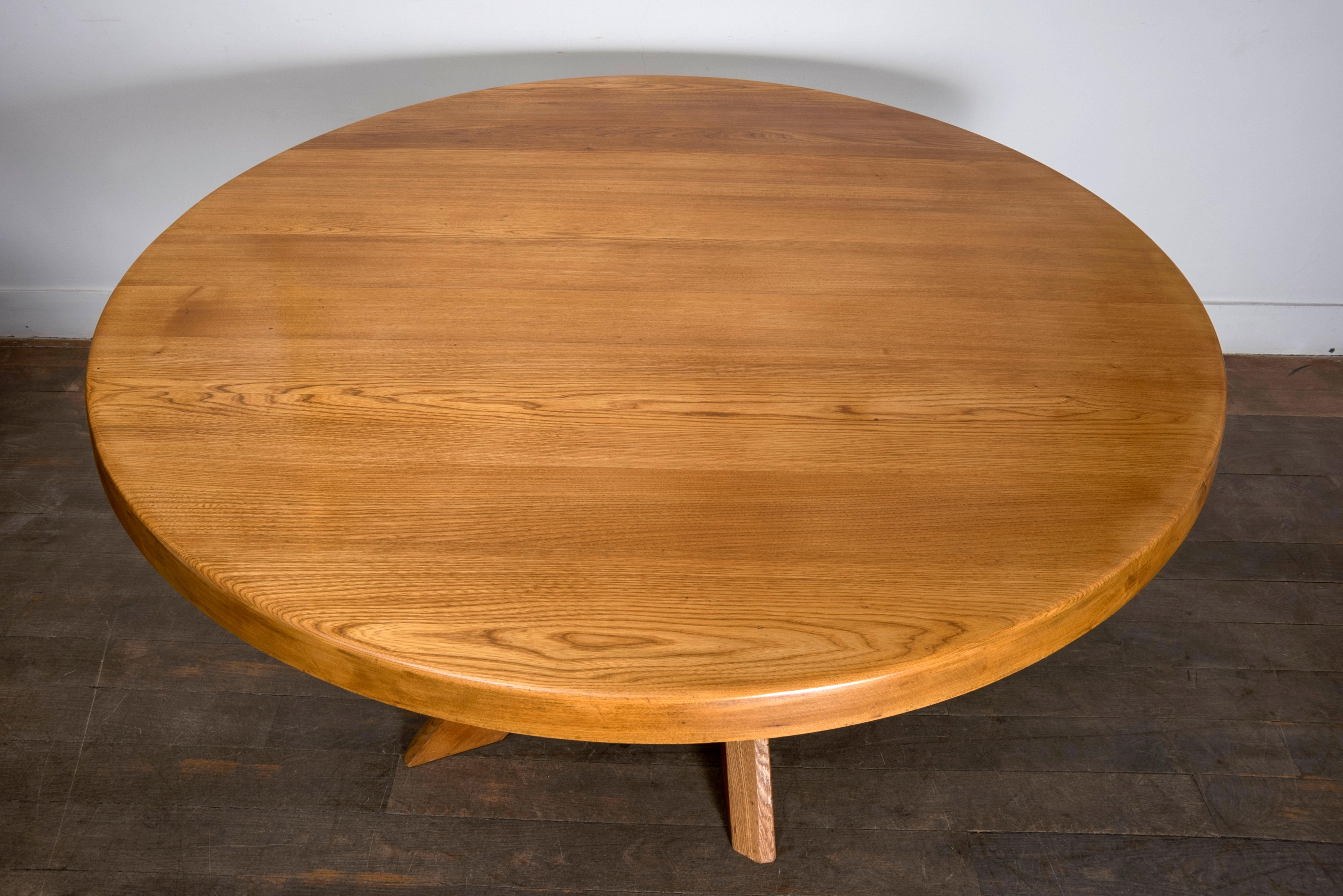 Mid-Century Modern T21D Elmwood Dining Table by Pierre Chapo