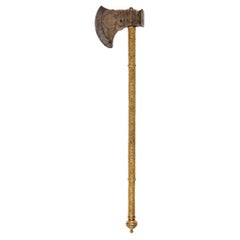 Antique Tabarzin, Indian Saddle-Axe from Bikaner, 19th Century