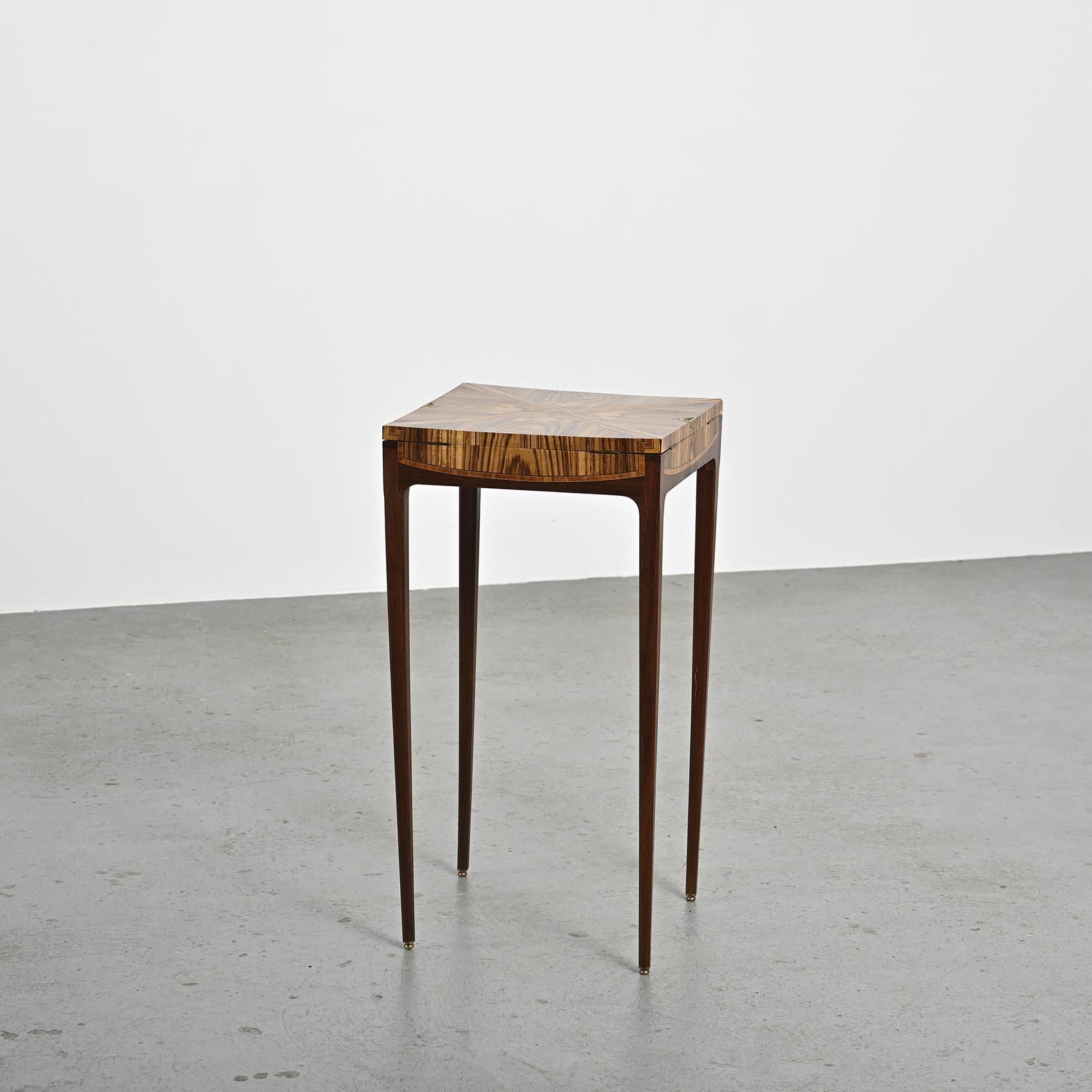For a change, we delve into the realm of Art Nouveau with this table by Emile Gallé. A master glassmaker, cabinetmaker, and designer from the 19th century, Gallé was passionate about nature and pioneered innovative techniques in marquetry and