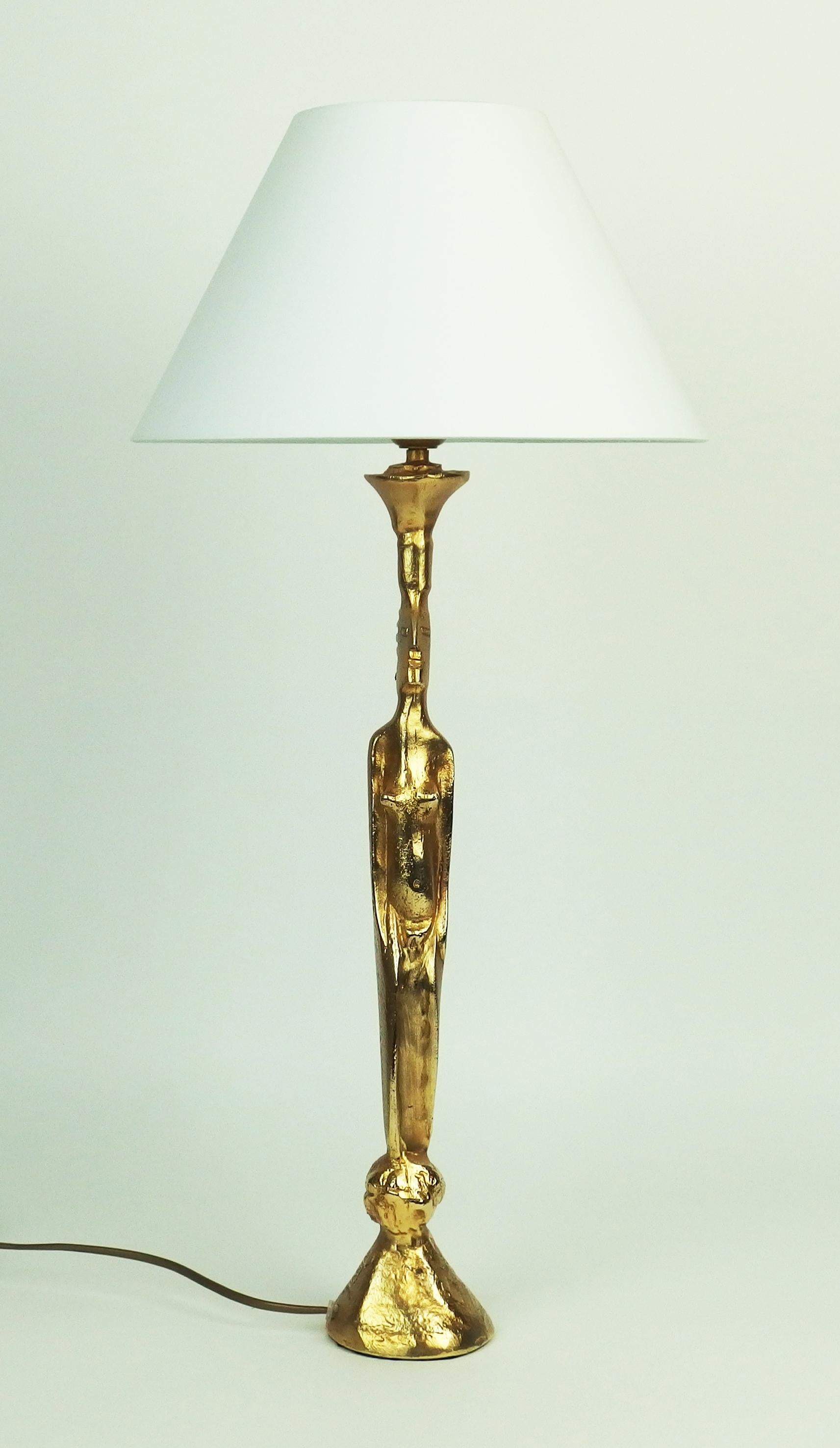 Gilt Table Lamp by Pierre Casenove Edited by Fondica For Sale