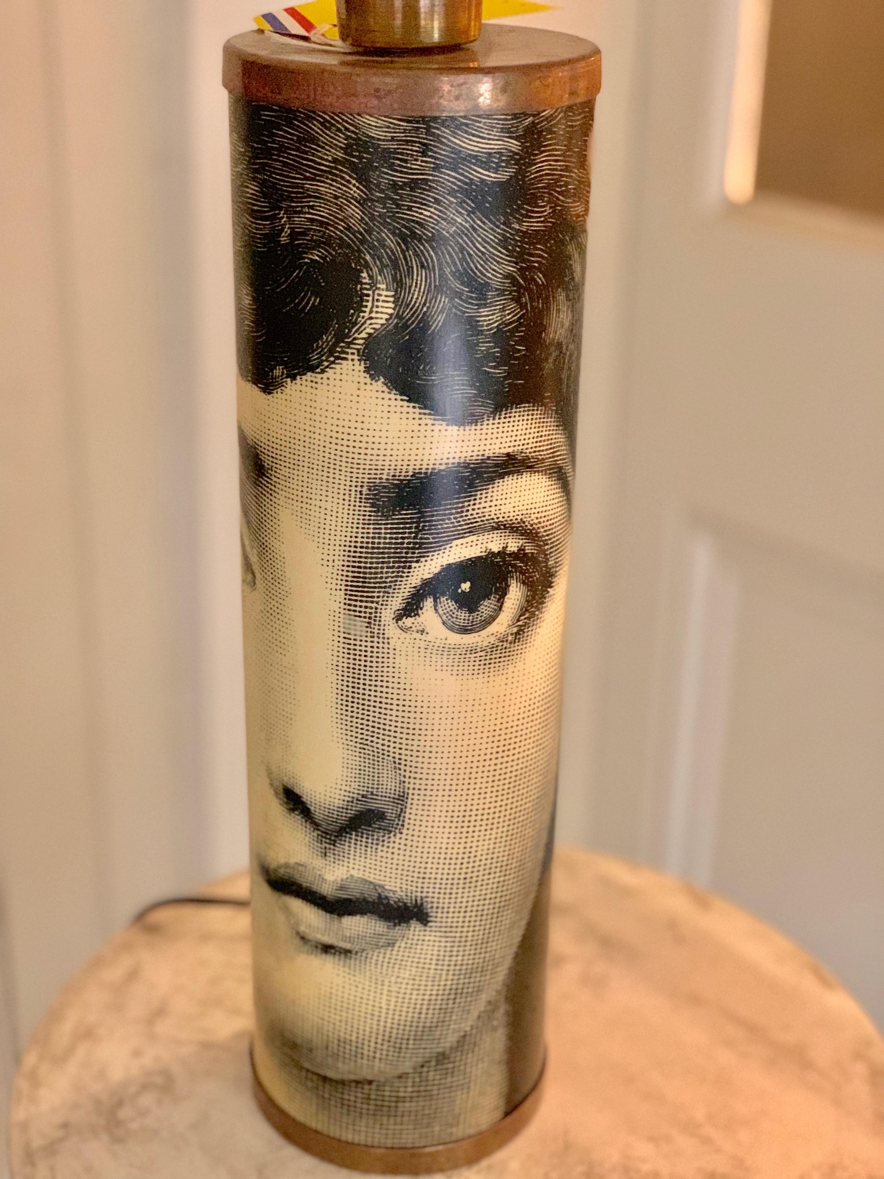 Ceramic Fornasetti Table Lamp Featuring Lina Cavalieri