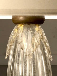 Lujosa LÁMPARA DE MESA DE VIDRIO MURANO de ERCOLE BAROVIER, VENINI, Italia, 1950-1960