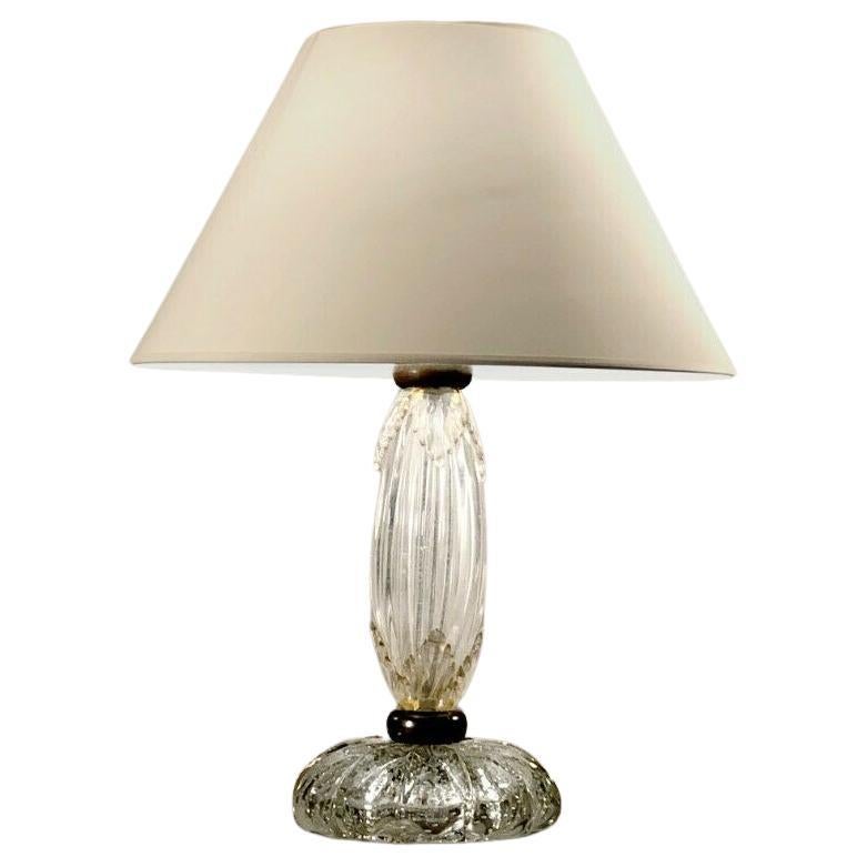 A Luxurious MURANO Glass TABLE LAMP by ERCOLE BAROVIER, VENINI, Italy, 1950-1960 For Sale