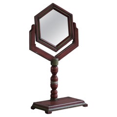 Espejo de mesa en pino de un ebanista sueco, Arte popular, Principios del siglo XX