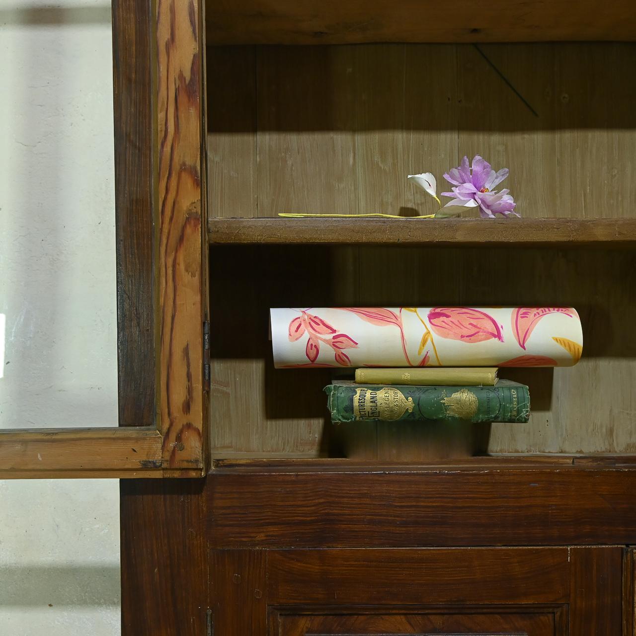 Tall 19th Century Glazed Faux Bois Painted French Bibliothèque Bookcase Cabinet For Sale 10