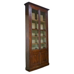 Tall 19th Century Glazed Faux Bois Painted French Bibliothèque Bookcase Cabinet