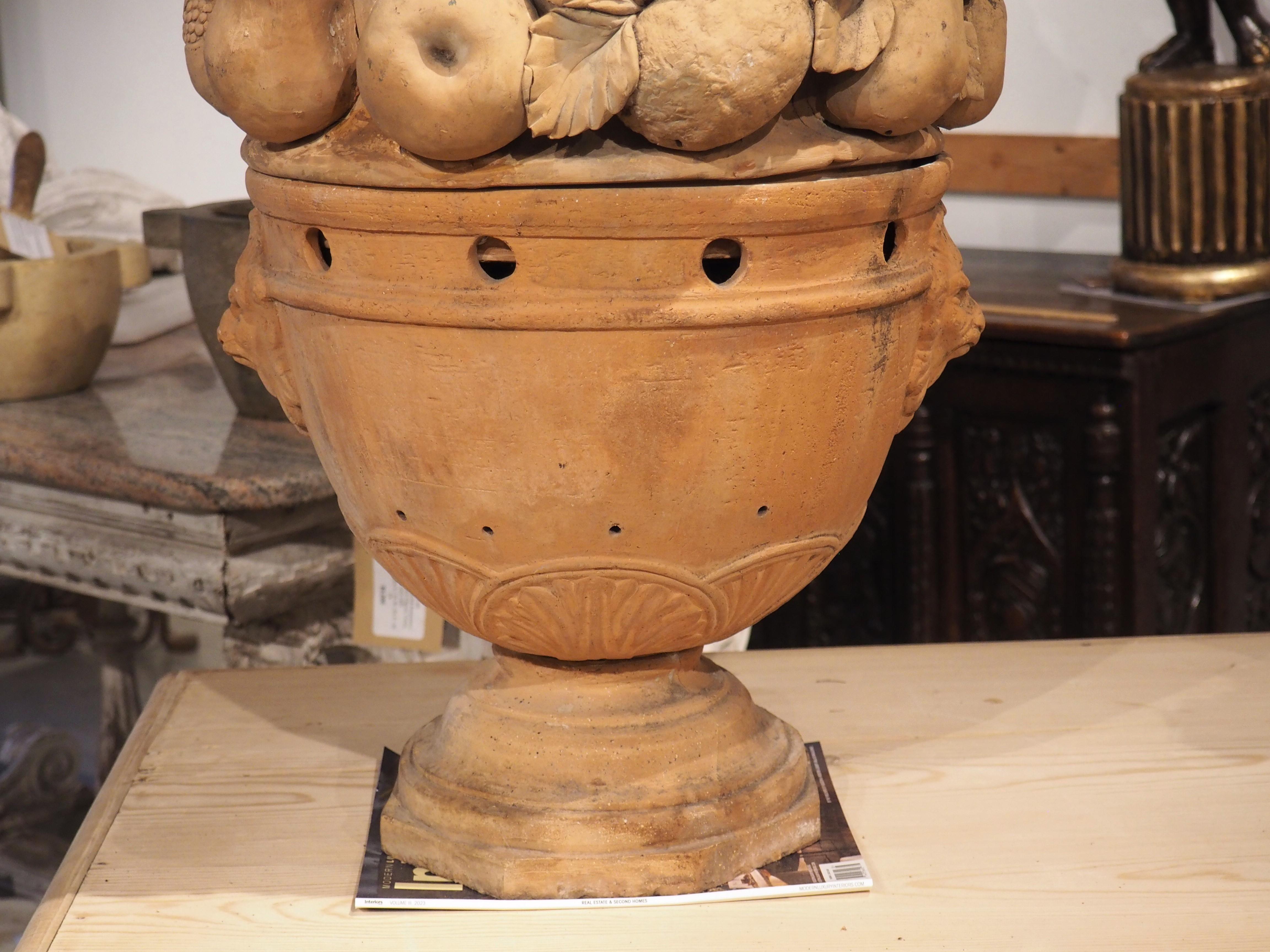 Early 20th Century A Tall Antique French Terra Cotta Fruit Topiary, Circa 1900