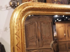 Tall Antique Gold Leaf Louis Philippe Mirror from France, 19th Century
