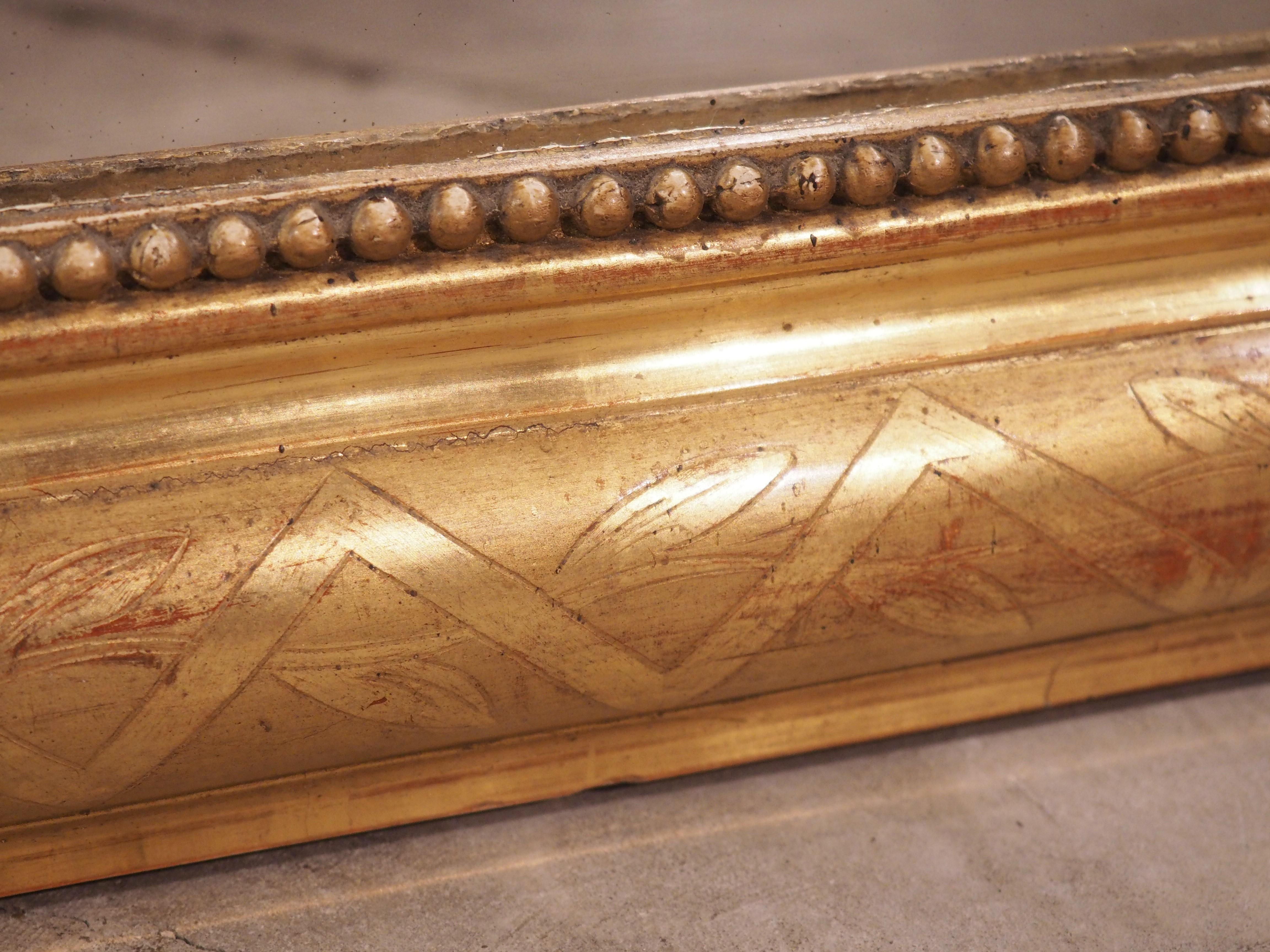 Großer antiker Blattgold-Louis-Philippe-Spiegel aus Frankreich, 19. im Angebot 1