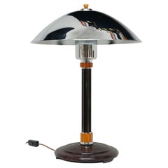 A Tall Art Deco Chromed Table Lamp