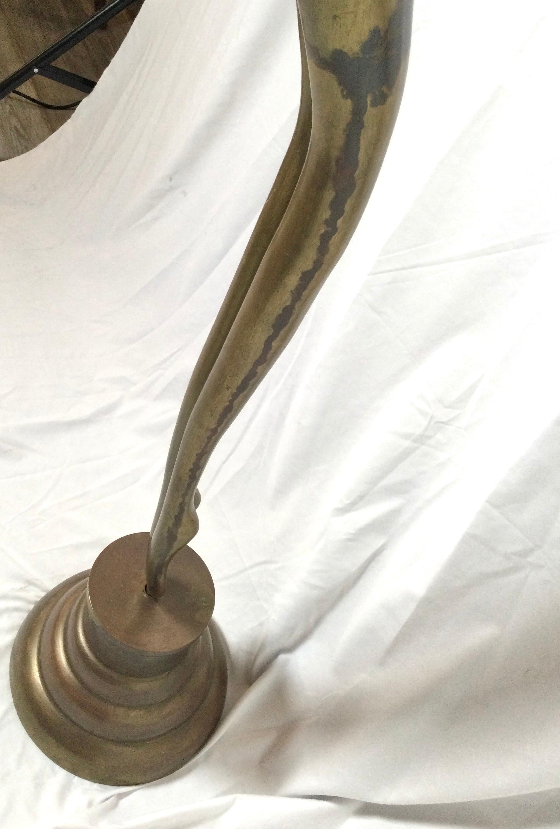 Tall Art Deco Style Midcentury Brass Sculpture of a Wolman 8