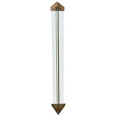 Tall Brass and Glass 1970s Uplighter Floor Lamp