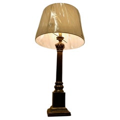 A Tall Brass Corinthian Column Table Lamp     