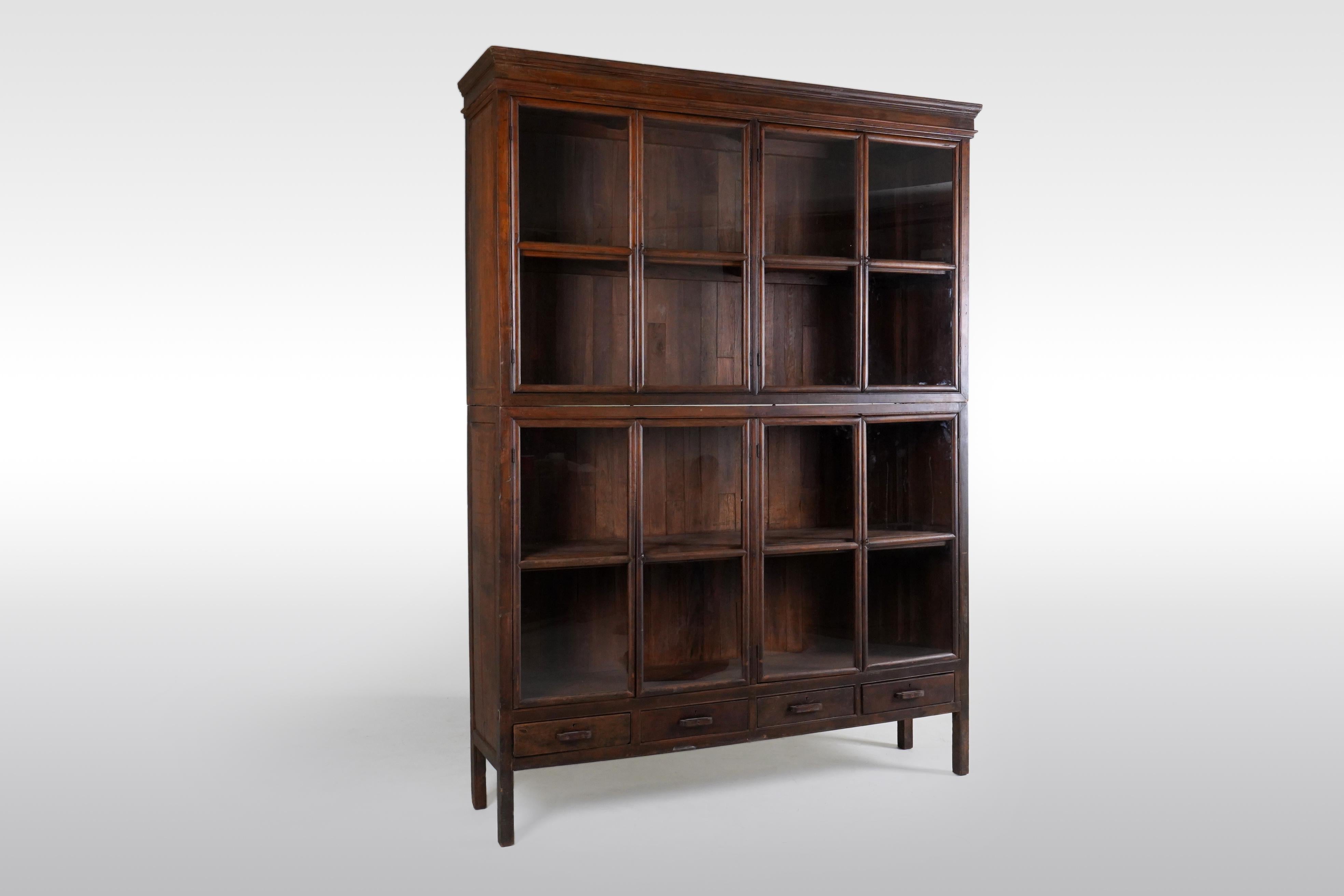 20th Century A Tall British Colonial Bookcase