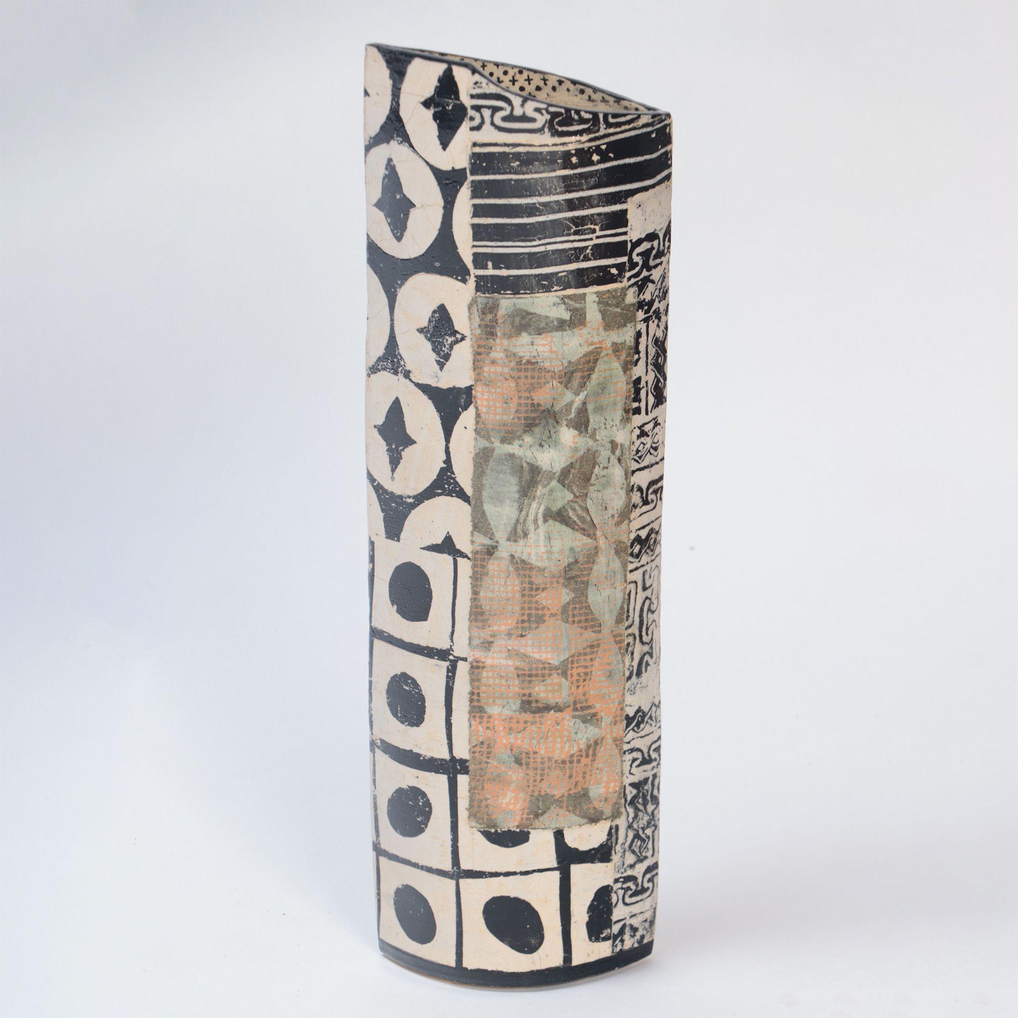 Contemporary Tall Ceramic Vase by Anette Wandrer, Germany, c. 2000 For Sale