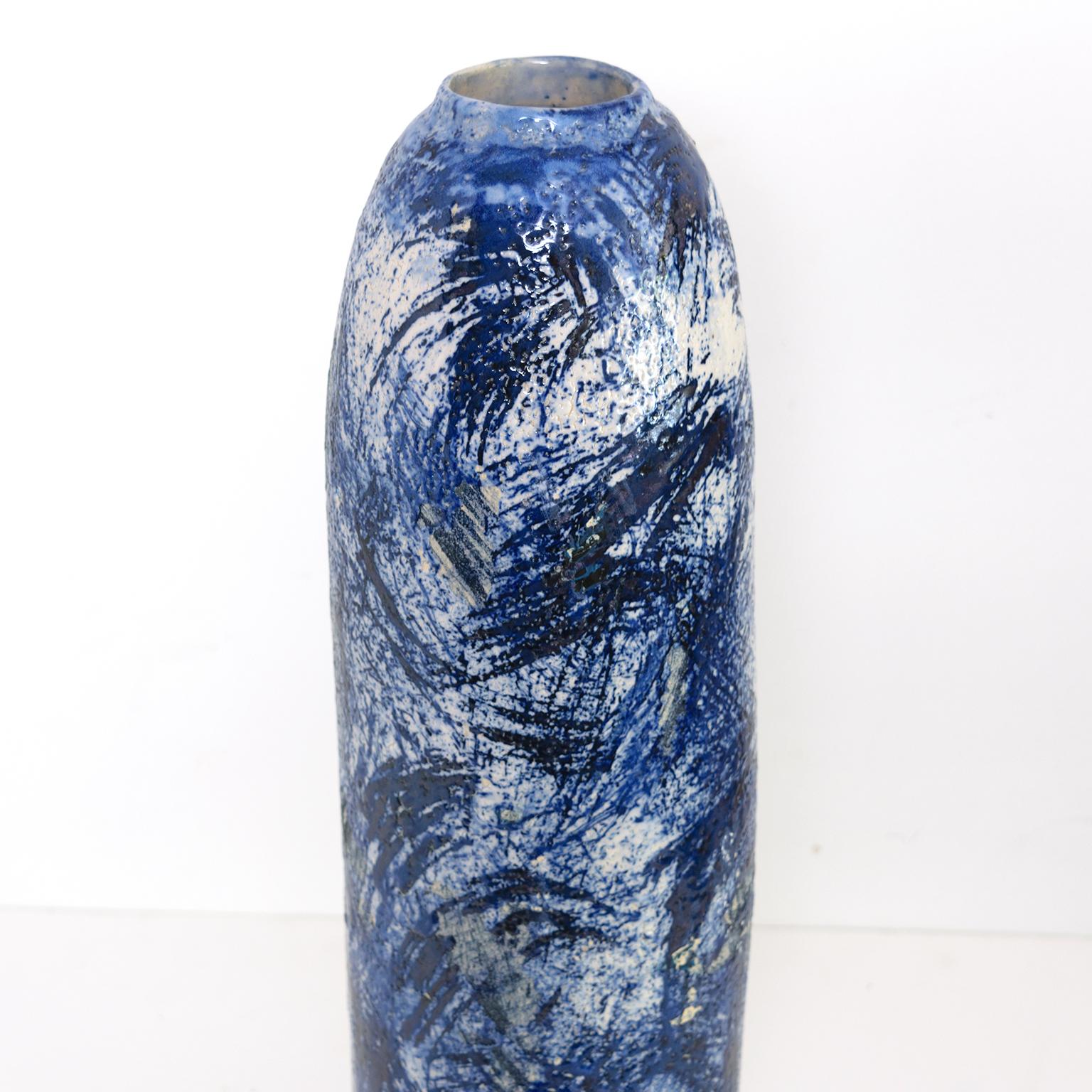 Fatto a mano Vaso alto contemporaneo scandinavo moderno unico Studio A dell'artista Eli Keller in vendita