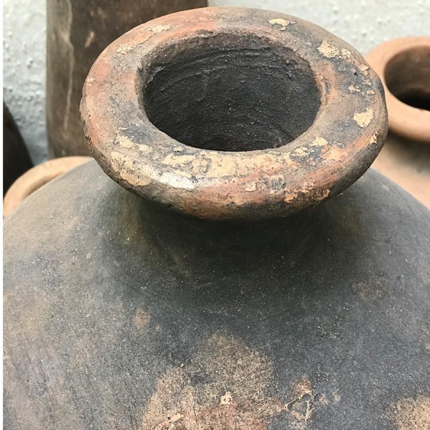 Hand-Crafted Tall Decorative Terracotta Vessel
